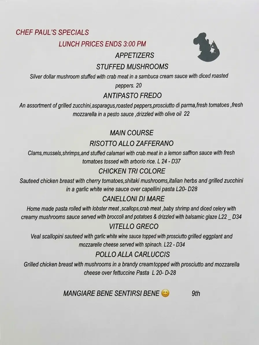 Carlucci's Grill special offer 1